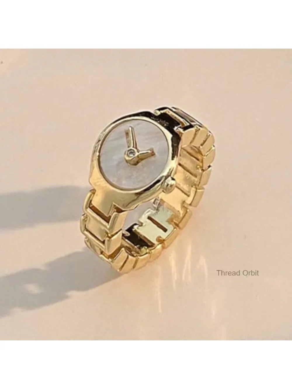 Watch Statement Ring Boho Gold Fashion Chain Ring Adjustable Open Circle Jewelry